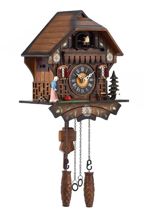 PRICES MAY VARY. When time's up: cuckoo pops out from nest singing and calling "Coo Coo" to entertain you and your families This gorgeous cuckoo clock is made of solid wood and has an approximate dimensions 8.27 x 5.32 x 9.85 inches (without pendulum) The Cuckoo Clock components of Night Shut Off Sensor and Music On/Off Switch 1 SWITCH AND 1 BUTTON easy to setup and operating This cuckoo clock is powered by 3 Type-C batteries (not included).We recommend use carbon zinc batteries and change the b Coocoo Clock, Diy Wall Clock Ideas, Black Forest House, Modern Wall Clock Design, Vintage Wall Clocks, Wall Clocks Modern, Antique Wall Clocks, Colorful Wall Clocks, Clock Collection