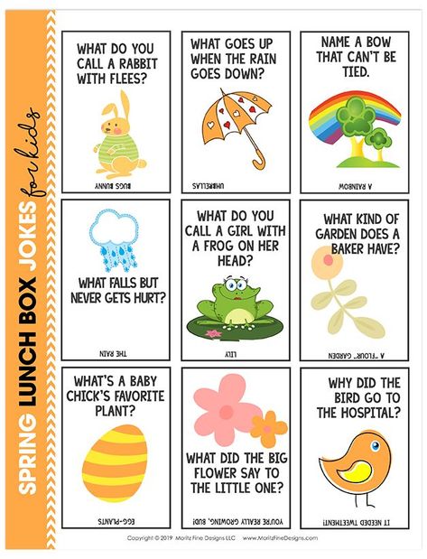 Skip the boring school lunches, pack your kid's lunch with these funny and free printable Spring Lunch Box Jokes for Kids. Fun for kids of all ages, they will have the whole lunch table laughing! #springlunchboxjokes #lunchboxjokesforkids #freeprintable #springlunchideas #springideas Spring Jokes, Kids Lunch Box Notes, Spring Lunch, Lunchbox Jokes, Lunch Table, Funny Riddles, Jokes Videos, Funny Jokes For Kids, School Jokes