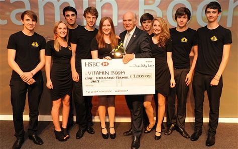 Vitamin Boom: a team of 11 budding entrepreneurs from Cheltenham have been picked from 26,000 young people from across the UK to win the 2012 Young Enterprise award for student companies. Young Enterprise, Bright Ideas, Health Drink, Interesting Articles, News Update, A Team, To Win, The Uk, Vitamins