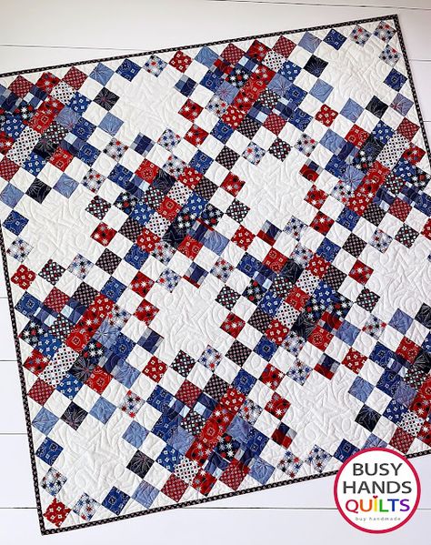 Plaid Quilt Pattern, American Quilts Patterns, 16 Patch Quilt, Granny Square Quilt, Picnic Quilt, Flag Quilt, Jelly Roll Quilt Patterns, Red And White Quilts, Hanging Quilts