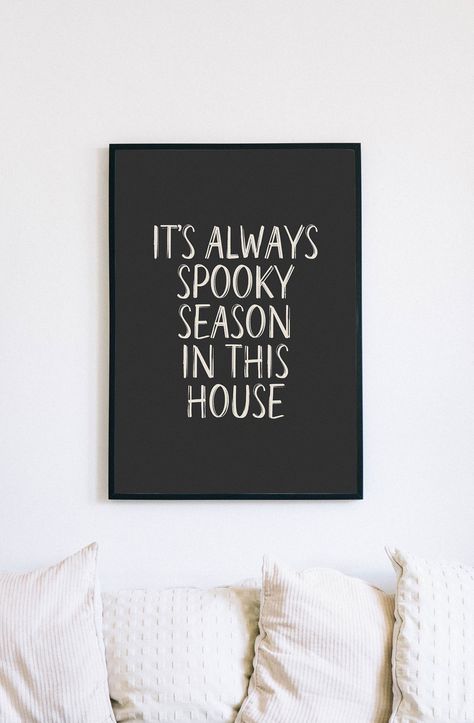 "Witchy Wall Art, It's Always Spooky Season in This House, Halloween Decor, Halloween Printables, Witchy Wall Art, Spooky Season Decor ❖ Massive Save: 90% by choosing this Halloween Bundle (Less than $1 per print): https://etsy.me/3Uqmg6w ❖ Find more Halloween Wall Art Decor here: https://etsy.me/3RYa23u Get ready for the Halloween Holiday with this trendy Halloween printable wall art. Create a spooky, gothic Gallery Wall Art during Halloween Season. With Printable art, you will save on delivery time and shipping costs. Just Print it at your home printer or your local print shop and hang it on the wall. These Digital Prints are also a great gift idea. Use your creativity and transform your space with printable arts.  --INCLUDED FILES-- You will receive 5 JPG files (high resolution, 300DPI) House Halloween Decor, Gothic Gallery Wall, Gothic Farmhouse, Witchy Wall Art, Goth Houses, Spooky Kitchen, Spooky Home Decor, Season Decor, Dark Home Decor