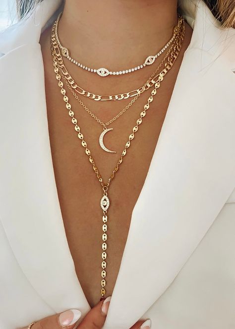 Evil Eye Diamond Choker - Gold Filled Stagecoach 2024, Luna Necklace, Gold Drop Necklace, Eye Drop, Diamond Evil Eye, Figaro Chain Necklace, Diamond Choker, Figaro Chain, Evil Eye Pendant