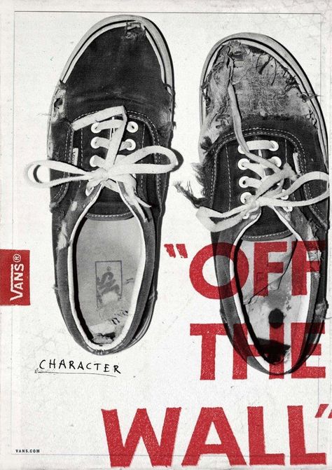 Skate Poster, Build Character, Shoe Poster, 일본 패션, Vans Off The Wall, Room Posters, The Test, Off The Wall, Graphic Poster