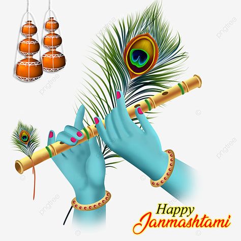 Happy Janmashtami, Krishna Janmashtami, Krishna, Feathers, Greeting Card, Festival