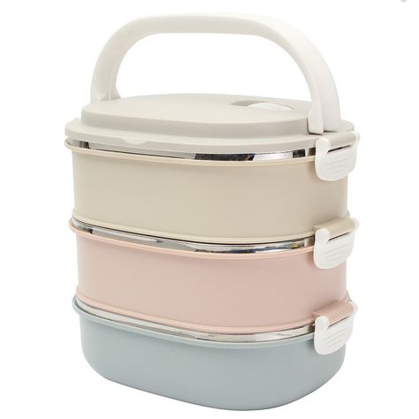 3 Tier Stainless Steel Insulated Bento Lunch Box Thermal Metal Food Containers Lunchbox Containers, Stainless Steel Bento Box, Stainless Steel Food Containers, Lunch Box Bento, Simple Lunch, Thermal Lunch Box, Lunch Box Containers, Steel Lunch Box, Stainless Steel Lunch Box