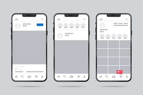 Instagram profile interface template wit... | Free Vector #Freepik #freevector #instagram-interface #instagram-profile #instagram-mobile #instagram-phone Instagram Interface, Instagram Phone, Social Media Mockup, Profile Instagram, Instagram Mobile, Instagram Carousel, About Instagram, Logo Psd, Technology Icon