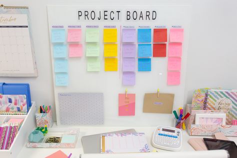 Organization Board Wall Office, Office Sticky Notes Wall, Sticky Note Organization Wall, Sticky Notes Board Ideas, Office Project Board, Office Wall Ideas For Work, Organization Board Wall, Sticky Notes Ideas Wall, Study Board Wall