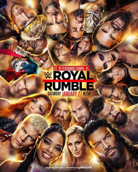 ST. PETERSBURG/TAMPA, FL WWE ROYAL RUMBLE 2024 SATURDAY JANUARY 27 8E/5P @WWE Wwe Ppv, Wwe Royal Rumble, Wrestling Posters, Shawn Michaels, Logan Paul, Randy Orton, Cm Punk, Steve Austin, Brock Lesnar