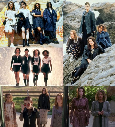 the craft (jóvenes y brujas) The Craft Movie Fashion, The Craft Group Costume, The Craft Outfits Sarah, Sarah Bailey The Craft Outfits, 12th House Fashion Aesthetic, The Craft Outfits Movie, The Craft Movie Costume Ideas, The Craft Sarah Outfit, The Craft Costume Ideas