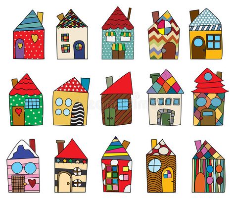 House Drawings, House Doodle, Office Decorations, Ideas For Easter Decorations, Ideas For Easter, House Illustration, House Quilts, House Drawing, Art Drawings For Kids