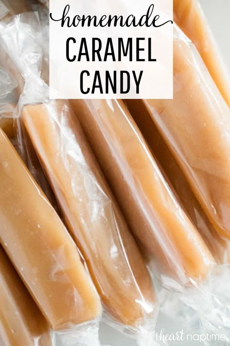 Best Homemade Caramel Recipe, Six Sisters Homemade Caramels, Handmade Candy Recipes, Soft Caramel Candy, 6 Minute Caramel Recipe, Carmel Recipe, Soft Caramels Recipe, Homemade Caramel Candy, Caramel Candies Recipe