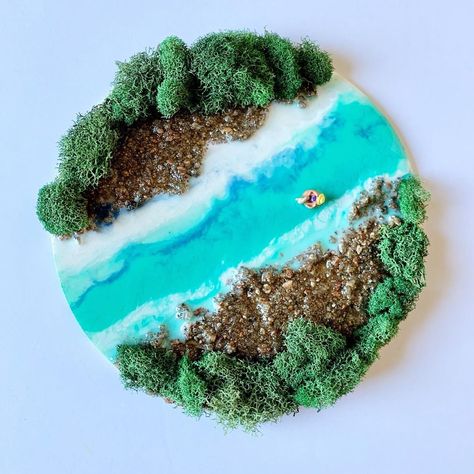 Rocky Mountain Florals on Instagram: “Floating Down the River resin sculpture is the first of my miniature landscapes collection! Available in the shop now 💙 . . . . #resin…” Floating Down The River, Dragon Eyes, Down The River, River Art, Resin Sculpture, Dragon Eye, Rocky Mountain, Rocky Mountains, The River