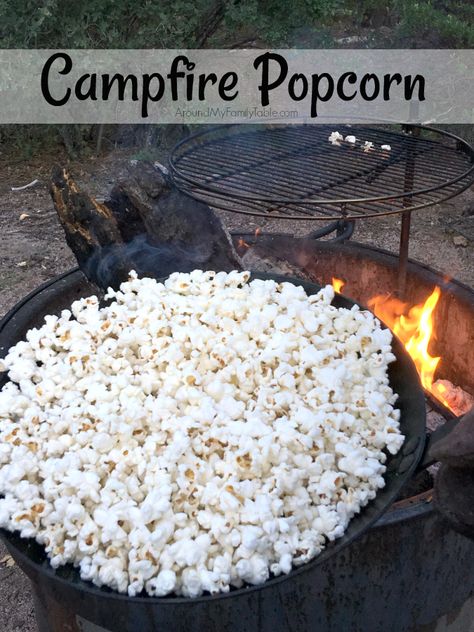 Campfire Popcorn Dutch Oven, Campfire Ideas, Campfire Popcorn, Jungle Camp, Addition Plans, Camp Meals, Cabin Food, Rv Cooking, Dutch Oven Camping Recipes