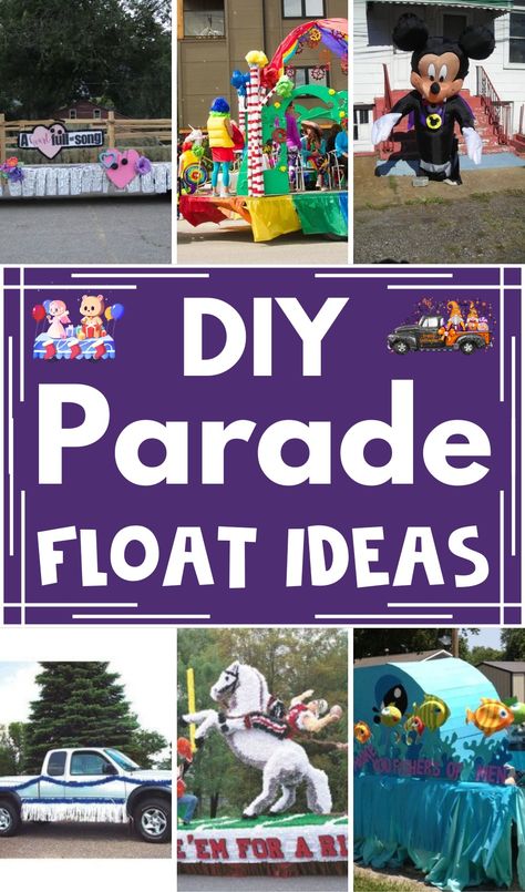 DIY Parade Float Ideas (1) Truck Bed Parade Float, Parade Trailer Decorating Ideas, Gold Parade Float Ideas, Daycare Parade Float Ideas, Disney Themed Parade Float Ideas, Diy Pirate Ship Parade Float, Book Float Parade Ideas, Truck Parade Decorations Ideas, Boat Float Parade Ideas