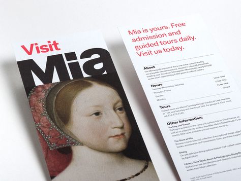 Minneapolis Institute of Art identity 2016 8 Museum Brochure, Rack Card Design, Layout Portfolio, Event Brochure, Rack Cards Design, Brochure Inspiration, Pamphlet Design, Ticket Design, Rack Card