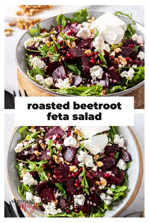 Beetroot Feta Salad, Beetroot And Feta Salad, Roasted Salad, Deficit Meals, Sailor Bailey, Roasted Beetroot, Beetroot Recipes, Citrus Dressing, Beet Root