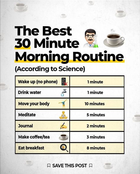 Successful People Morning Routine, 5 Minutes Journal, Successful Morning Routine, Productivity Habits, Daily Routine Habits, Morning Routines List, Success Plan, Morning Hacks, Selfcare Routine