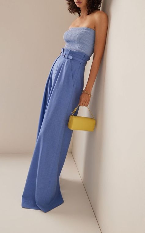 Summer outfits, home decor Moda Operandi Outfit, Periwinkle Pants Outfit, Spring Event Outfit, Poetry Outfit, Pants Cottagecore, Blue Poetry, Moda Operandi Dress, Elegant Summer Outfits, Lena Hoschek