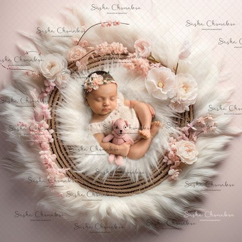 Newborn Photos With Flowers, Newborn Photography Girly, Newborn With Flowers, Newborn Photo Flowers, Newborn Fairy Photoshoot, Floral Newborn Photoshoot, Baby Room Signs, Puppy Photography, Baby Room Themes