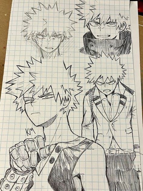 Mha Drawing Ideas, Mha Drawing Reference, Bakugo Doodle, Bakugo Drawing Sketch, Bakugo Sketch, Bakugou Sketch, Bakugou Katsuki Manga, Katsuki Bakugou Manga, Bakugou Drawing