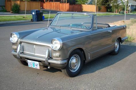 '63 Triumph Herald. Triumph Spitfire Modified, Triumph Spitfire Mk3, Triumph Herald Convertible, Triumph Thunderbird, Triumph Thunderbird Sport, Vintage Guitar Amps, Triumph Cars, Dream Garage, Classic Cars Online