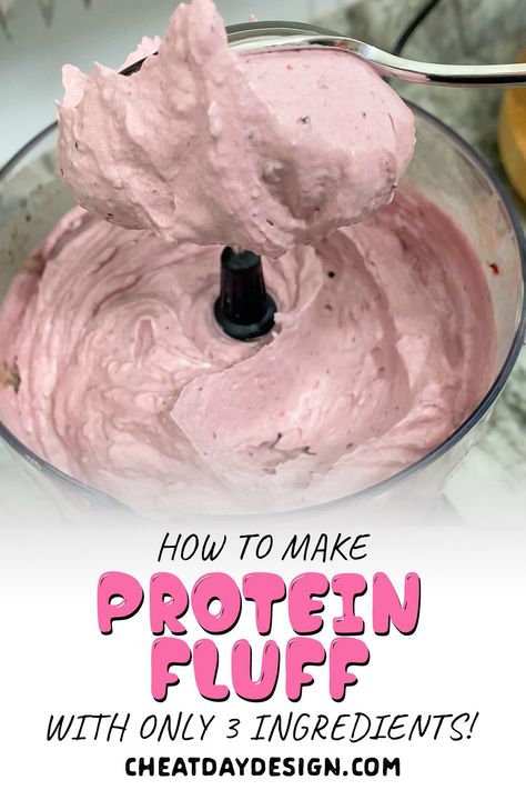 Protein Fluff Recipe Low Calorie, Desert Protein Shake, Keto Protein Fluff, Protein Powder Fluff, Cool Whip And Protein Powder, Protein Powder Jello Recipes, Low Calorie Protein Fluff, Strawberry Protein Fluff, Chocolate Protein Fluff