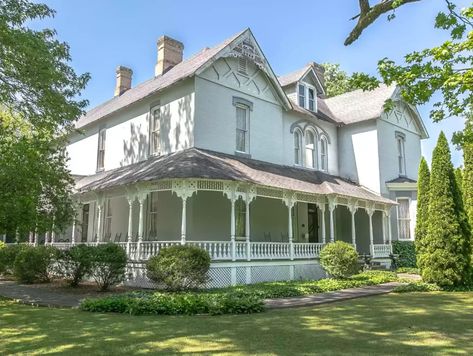 Old Victorian House Plans, 1880 Homes Old Houses, Victorian Carriage House Garage, 1880 House, 1890 Victorian Houses, 1800s Estate, 1890 House, Italian Fountain, Victorian Poor House