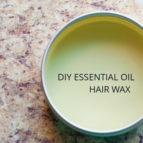 Add texture and style to your hair with this quick and easy to make DIY essential oil hair wax! Diy Hair Wax Stick, Diy Hair Wax, Diy Hair Products, Potion Ingredients, Essential Oil Hair, Wax Diy, Sarah Titus, Hair Recipes, Diy Essential Oil Recipes