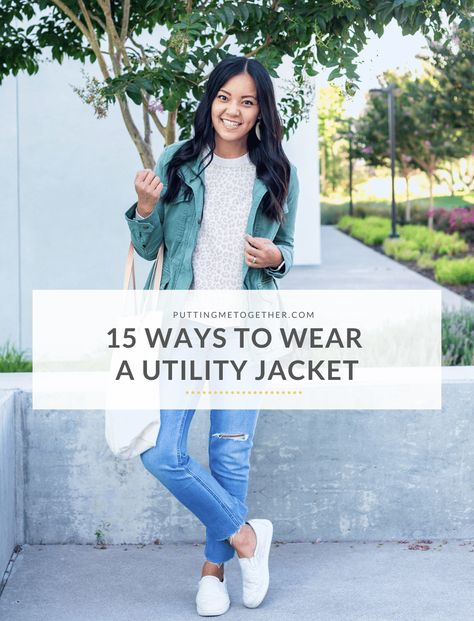 15 Ways to Wear a Utility Jacket + Utility Jacket Options! Utility Jacket Women Outfit, Green Utility Jacket Outfit, Utility Vest Outfits For Women, Everlane Outfit, Utility Vest Outfit, Utility Jacket Outfit, Denim Utility Jacket, Black Utility Jacket, Full Closet