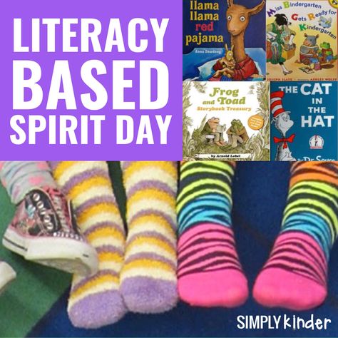 Literacy Spirit Day Ideas - Simply Kinder Love Of Reading Week Ideas, Reading Week Activities, Literacy Week Ideas Elementary, Literacy Week Activities, Literacy Week Ideas, Reading Week Ideas, School Library Book Displays, Spirit Day Ideas, Family Literacy Night