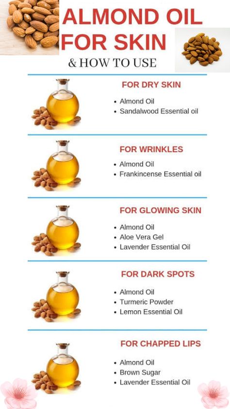 Benefits Of Almond Oil, Sweet Almond Oil For Face, Almond Oil Benefits For Skin, Almond Oil For Face, Healing Essential Oils, Natural Facial, Diy Skin Care Recipes, Essential Oils For Skin, Beauty Tips For Face