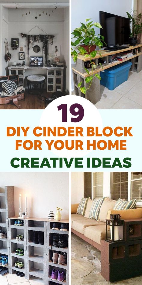 Elevate your living space with budget-friendly and versatile DIY Cinder Block projects. Unleash your creativity and find inspiration to revamp your home decor effortlessly. Explore unique ideas that will transform your space into a stylish haven without breaking the bank. Cinder Block Diy, Cinder Block Plant Stand, Cinder Block Projects, Cinder Block Shelves, Cinder Blocks Diy, Cinder Block Furniture, Diy Dining Room Table, Cinder Block Walls, Diy Dresser Makeover