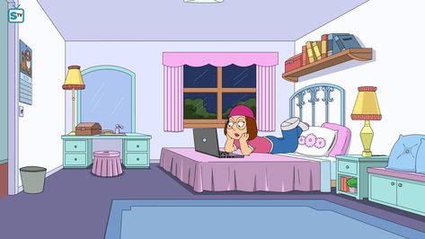 Animated TV Family Guy House, Meg Family Guy, Audrey Core, Cartoon Houses, Feeling Crappy, Meg Griffin, Object Reference, Dads Room, The Office Show