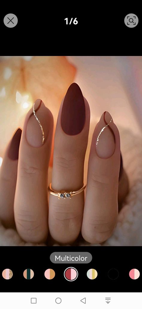 Short Oval Nails Designs Autumn, November Wedding Guest Nails, Christmas And Thanksgiving Nails, November Nail Ideas Almond, Evermore Inspired Nails, Short Almond Nails Autumn, Fall Nail Designs Oval Shape, Fall Nails Oval Shape Short, Fall Nails 2024 Almond Short