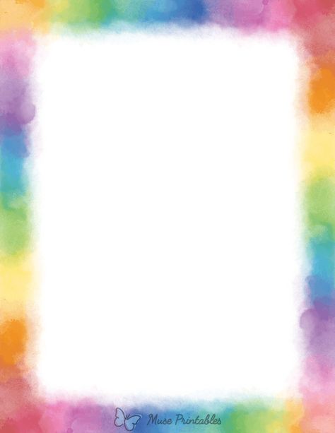 Printable Rainbow Watercolor Page Border Border Pages Free Printable, Free Printable Borders For Paper, Rainbow Border Design, Clipart Borders Free, Printable Page Borders, Page Borders Free, Free Printable Rainbow, Rainbow Border, Creative Book Cover Designs