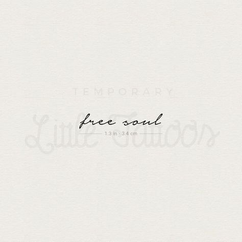 Free Soul Temporary Tattoo - Set of 3 She Is Art Tattoo Font, Free Soul Tattoo, Fonts Minimalist, Hanuman Tattoo, Cursive Tattoos, Soul Tattoo, Minimalist Font, Writing Tattoos, Cute Tattoo