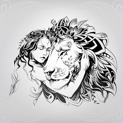 #lion#girl#woman#animal#friendship#lionking#art#artwork#nutriaaa#design#tattoo#illustration#wildanimals#wildlife#ink#predator#graphic#drawi… | Instagram Floral Pattern Painting, Sketch Outline, Big Cat Tattoo, Lion Sketch, Phoenix Tattoo Design, Lion Drawing, Leo Tattoos, Mermaid Pictures, Black And White Art Drawing