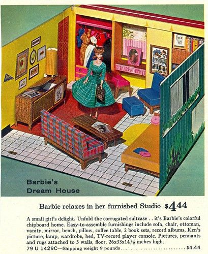 Vintage Barbie Dolls 1960s Dream Houses, Barbie Catalog, Barbie Houses, House Printable, Play Barbie, Sears Catalog, Barbie Diorama, First House, Barbie Stuff