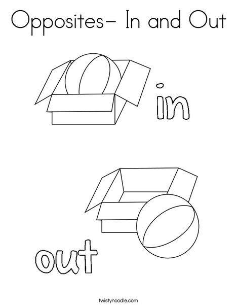 Opposites- In and Out Coloring Page - Twisty Noodle In And Out Opposites Preschool, Opposites Coloring Pages, Opposite Week Preschool, Opposites Toddler Activities, Opposites Activities For Toddlers, Opposite Activities For Toddlers, Opposites Crafts Preschool, Opposites Preschool Activities, Opposites Worksheet Preschool