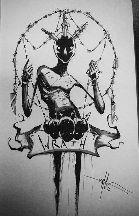 7 Deadly Sins Fashion, Art Sinistre, Shawn Coss, Seven Sins, Creepy Drawings, Cross Art, Sketch Style, Dark Art Drawings, 7 Deadly Sins