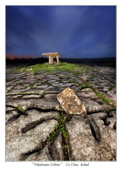 Poulnabrone Nights - Ireland County Mayo Ireland, County Clare Ireland, Mayo Ireland, Ireland Pictures, Clare Ireland, County Mayo, County Clare, Irish Landscape, Standing Stone