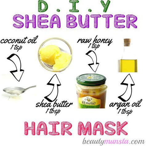 Homemade shea butter hair mask recipe for gorgeous curls! Deep condition, seal in moisture and nourish your beautiful hair! Shea Butter Hair Mask, Coconut Oil Mask, Hair Mask Diy, Hair Mask Recipe, Shea Butter Hair, Homemade Moisturizer, Coconut Oil Hair Mask, Home Remedies For Hair, Luscious Hair