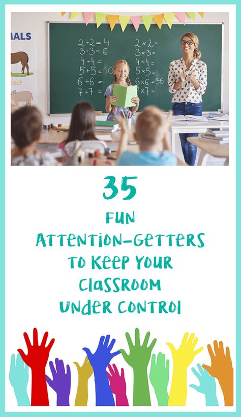 35 Fun Attention-Getters to Keep Your Classroom Under Control Attention Signals, Classroom Attention Grabbers, Graffiti Tips, Teaching Classroom Procedures, Middle School Classroom Management, Teaching Hacks, School Organisation, Attention Getters, Behavior Management Strategies