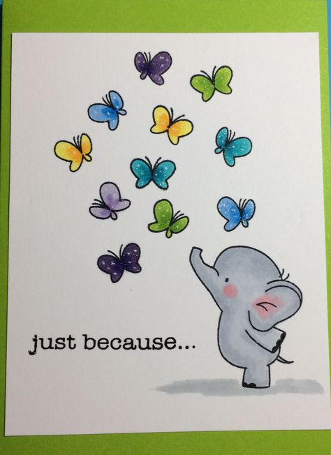 Cute Elephant Birthday Cards, Elephant Stampin Up Cards, Elephant Valentine Card, Elephant Cards Handmade, Elephant Birthday Card, Elephant Butterfly, Elephant Valentine, Adorable Elephants, Elephant Cards