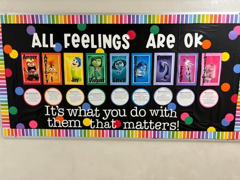 Feeling Bulletin Boards, Discipline Board Ideas, Elementary School Bulletin Boards Hallways, Emotional Regulation Bulletin Board, My Emotions And Feelings Bulletin Board, Emotions Board Classroom, All About Me Board Ideas Display, Inside Out Emotions Bulletin Board, Counselling Bulletin Board Ideas