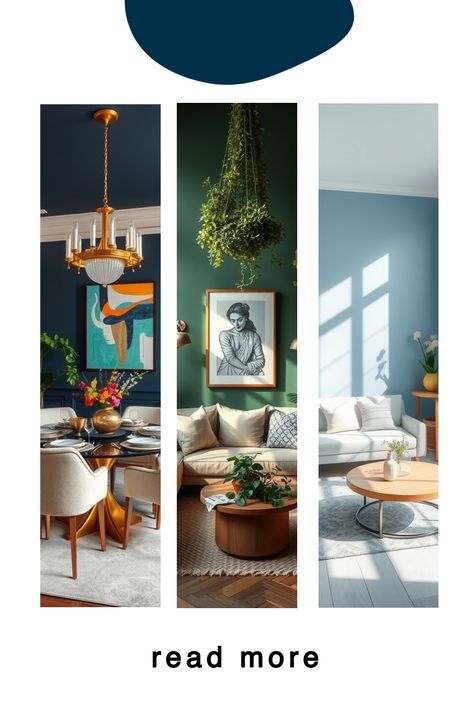 Stylish interior design collage with dining and living room spaces in modern decor. Interior Paint Palettes, Interior Paint Ideas, Interior Painting Ideas, Top Paint Colors, Interior Paint Colors Schemes, Trendy Interiors, Tøp Wallpaper, Trending Paint Colors, Playful Decor