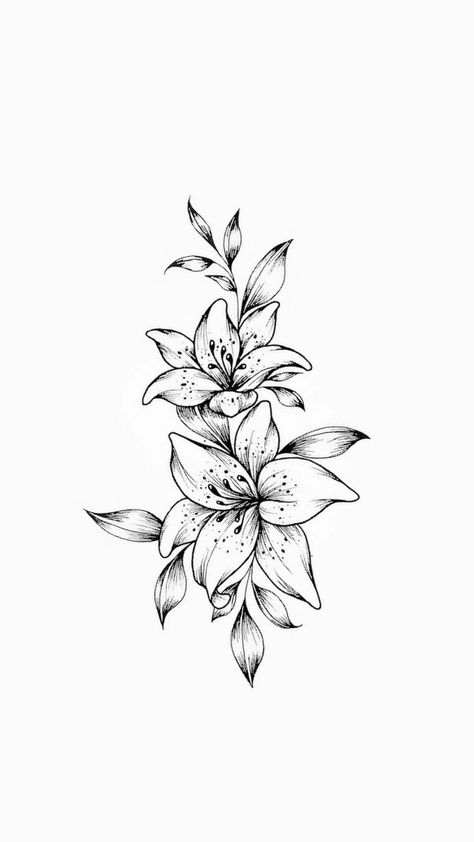 Small Simplistic Tattoos, Lilly Tattoo Design, Lilly Flower Tattoo, Tattoo Lily, Tiger Lily Tattoos, Sketching Practice, Lillies Tattoo, Lily Tattoo Design, Lily Flower Tattoos