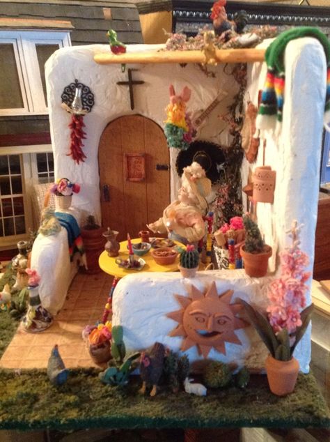 Mexican Cantina Scene Complete with Drunk Tourista Having A Good Time Mexican Dollhouse, Mexican Miniatures, Mexican Cantina, Houses In Mexico, Mexican Kitchen, Kitchen Fun, Dollhouse Ideas, Mini Vacation, Miniature Kitchen