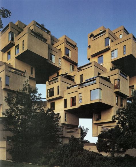 Habitat 67: a view of units from below. Credit: Timothy Hursley courtesy of Safdie Architects Safdie Architects, Habitat 67, Moshe Safdie, Smooth Concrete, Brutalist Architecture, Of Montreal, Roof Garden, The Masterpiece, Brutalism