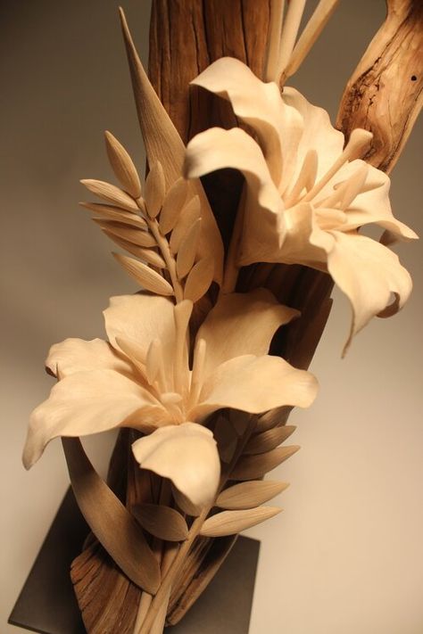 Gallery — CARVED BY SCOTT Carved Wall Art, Flower Displays, Japanese Blossom, Tiki Statues, Calla Lily Bouquet, Artistic Ideas, Easter Lily, Stargazer Lily, Daffodil Flower